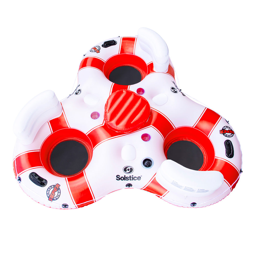 Solstice Super Chill 3 Person Floating Island (White / Red)