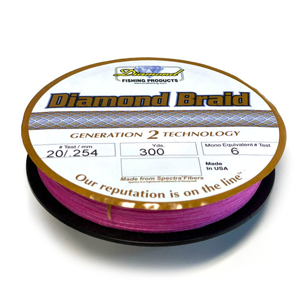 Momoi Diamond Gen 2 Braided Line - 20 Pounds 300 Yards - Pink