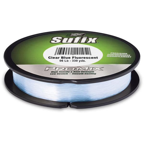 Sufix ProMix Low-Memory Monofilament Line - 6 Pounds 330 Yards - Clear Blue  Fluorescent