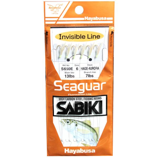 Hayabusa Hage-Aurora Sabiki Fluorocarbon Rig - 6  Hooks - Bulluna.com