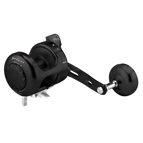 Alutecnos Albacore Gorilla 8V One Speed Reel - Black - Bulluna.com