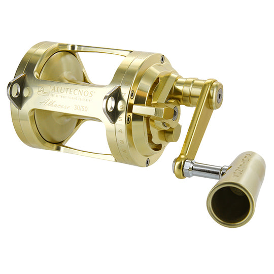 Alutecnos Albacore 30-50 Wide One Speed Reel - Gold