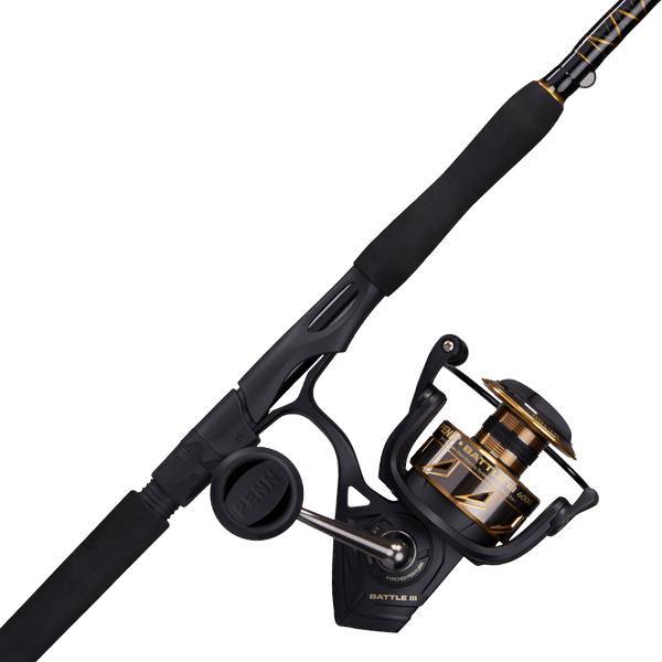 Penn Battle III 6000 30-80 Pound 1 Piece 6 Feet 6 Inch Medium Heavy Spinning Rod And Reel Combo - Bulluna.com