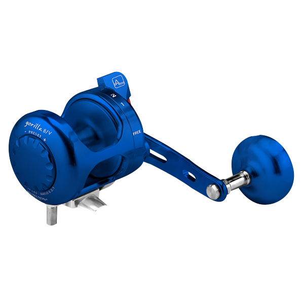 Alutecnos Albacore Gorilla 8V One Speed Reel - Blue - Bulluna.com