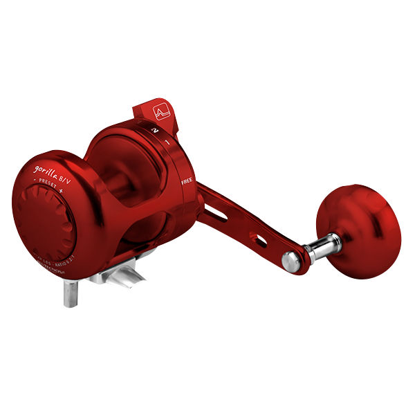 Alutecnos Albacore Gorilla 8V One Speed Reel - Red - Bulluna.com