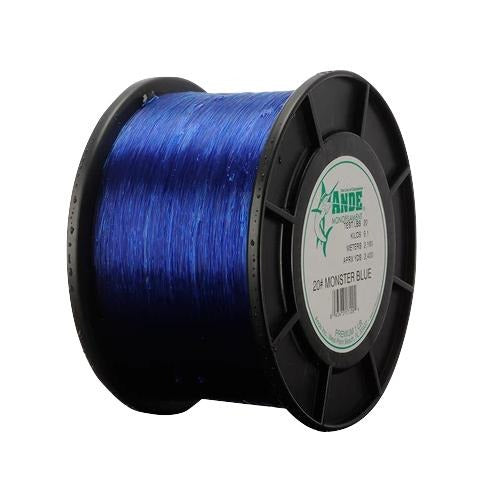 Ande Monster Monofilament Line 80 Pounds 1200 Yards - 2 Pound Spool - Blue - Bulluna.com