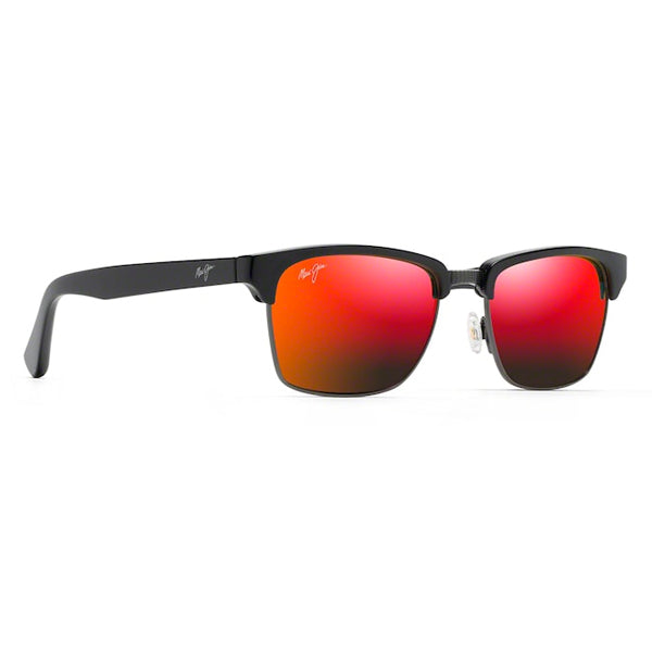 Maui Jim Kawika Black Gloss with Antique Pewter - Hawaii Lava Sunglasses - Bulluna.com