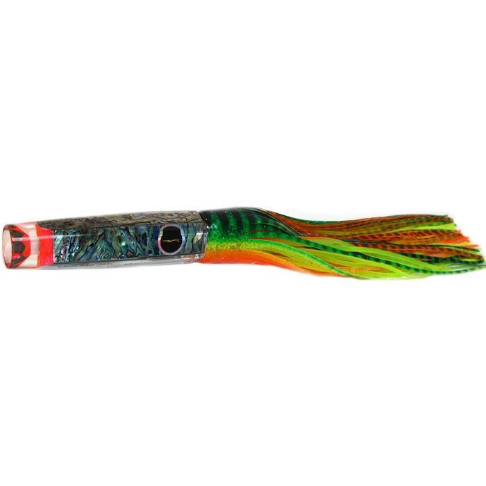 Black Bart Crooked Island Candy Medium Heavy Tackle Lure - Green Orange Tiger/Orange Yellow Tiger - Bulluna.com