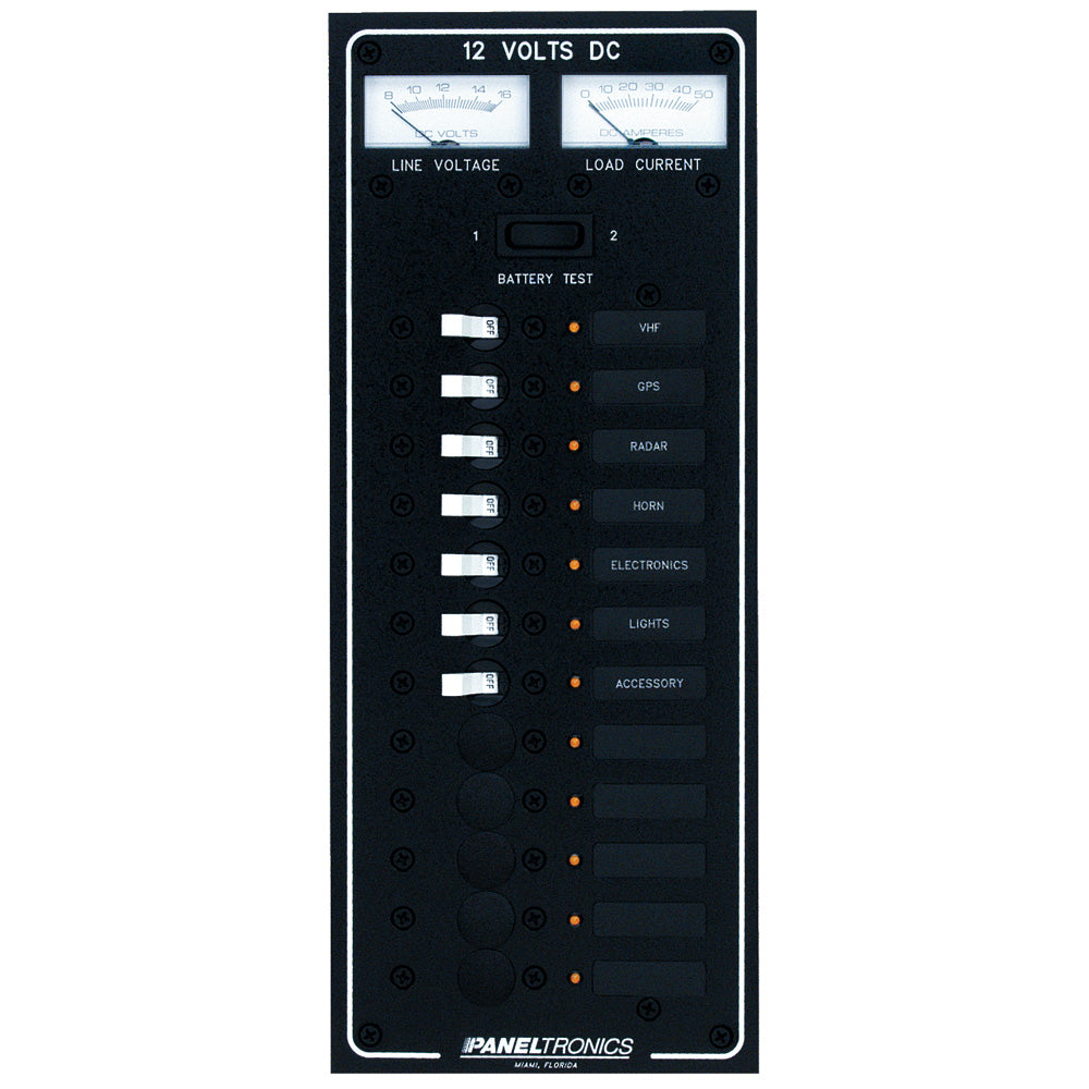 Paneltronics Standard DC 12 Position Breaker Panel w/LEDs [9972220B] - Bulluna.com