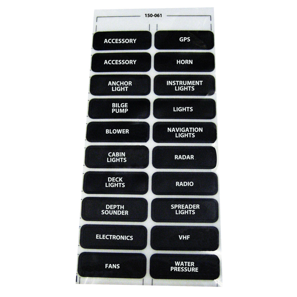 Paneltronics DC-20 Assorted Label Sheet [150-061] - Bulluna.com