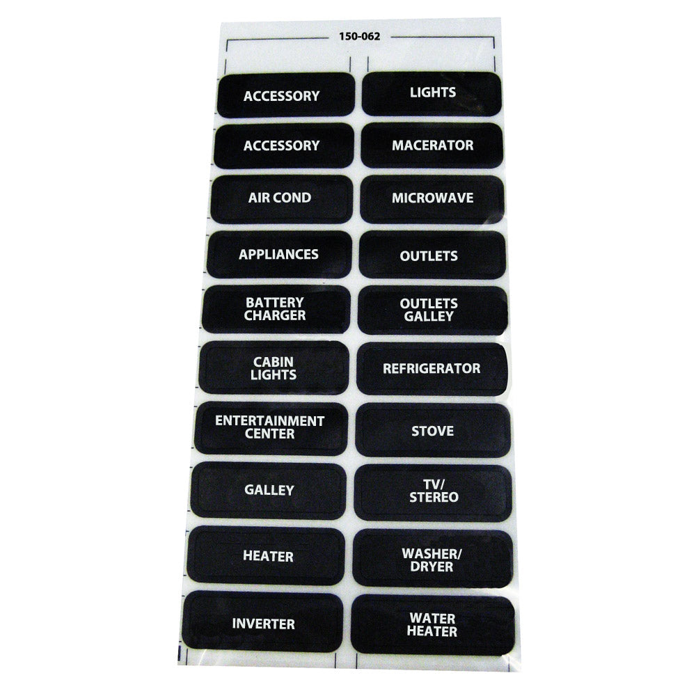 Paneltronics AC-20 Assorted Label Sheet [150-062] - Bulluna.com