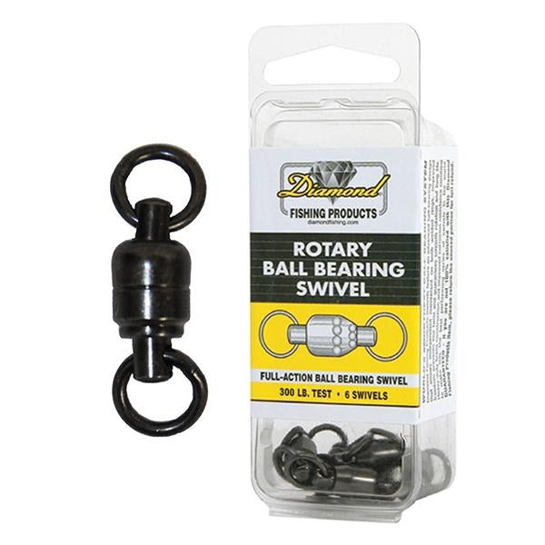 Momoi Diamond Rotary Ball Bearing 300 Pound Test Swivel - 6 Count Pack - Bulluna.com