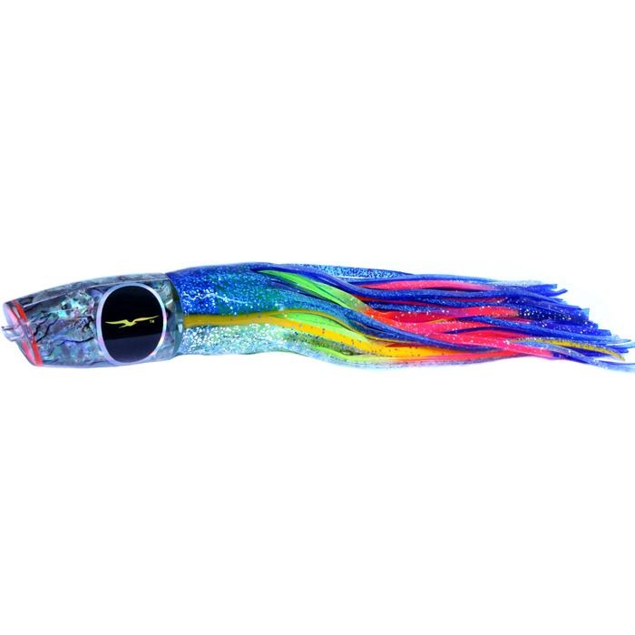 Black Bart Big Rock Plunger Medium Heavy Tackle Lure - Blue Yellow/Rainbow - Bulluna.com