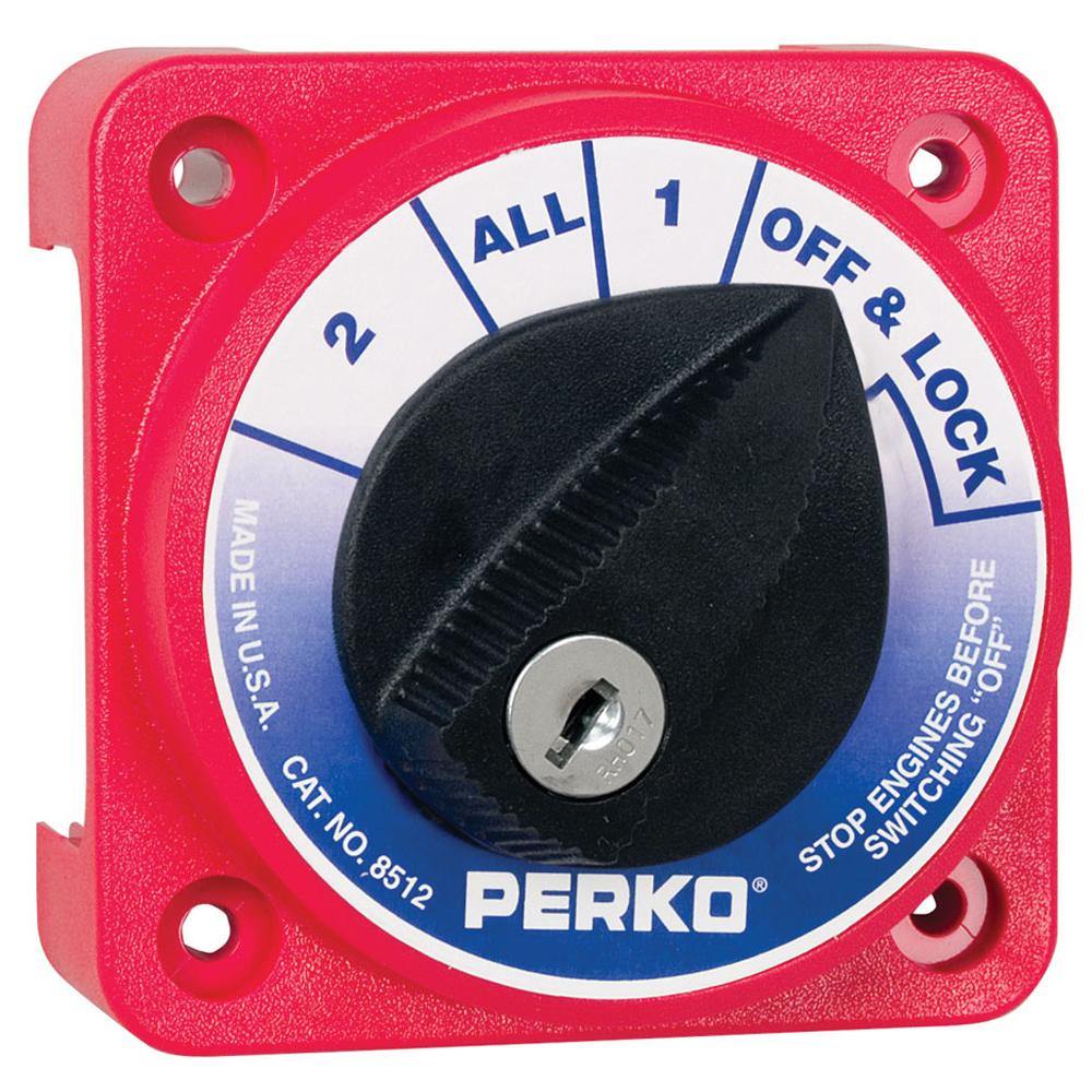 Perko Compact Medium Duty Battery Selector Switch w/Key Lock [8512DP] - Bulluna.com