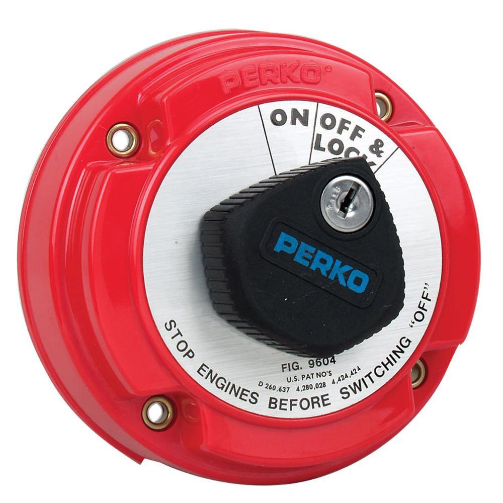 Perko Medium Duty Main Battery Disconnect Switch w/Alternator Field Disconnect & Key Lock [9604DP] - Bulluna.com