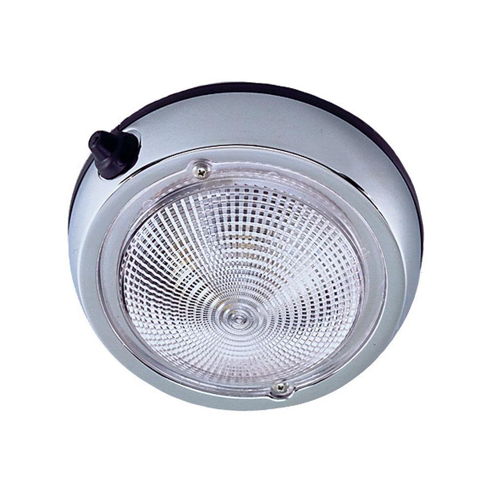 Perko Surface Mount Dome Light - 3 3/4" O.D. (3" Lens) - Chrome Plated [0300DP0CHR] - Bulluna.com