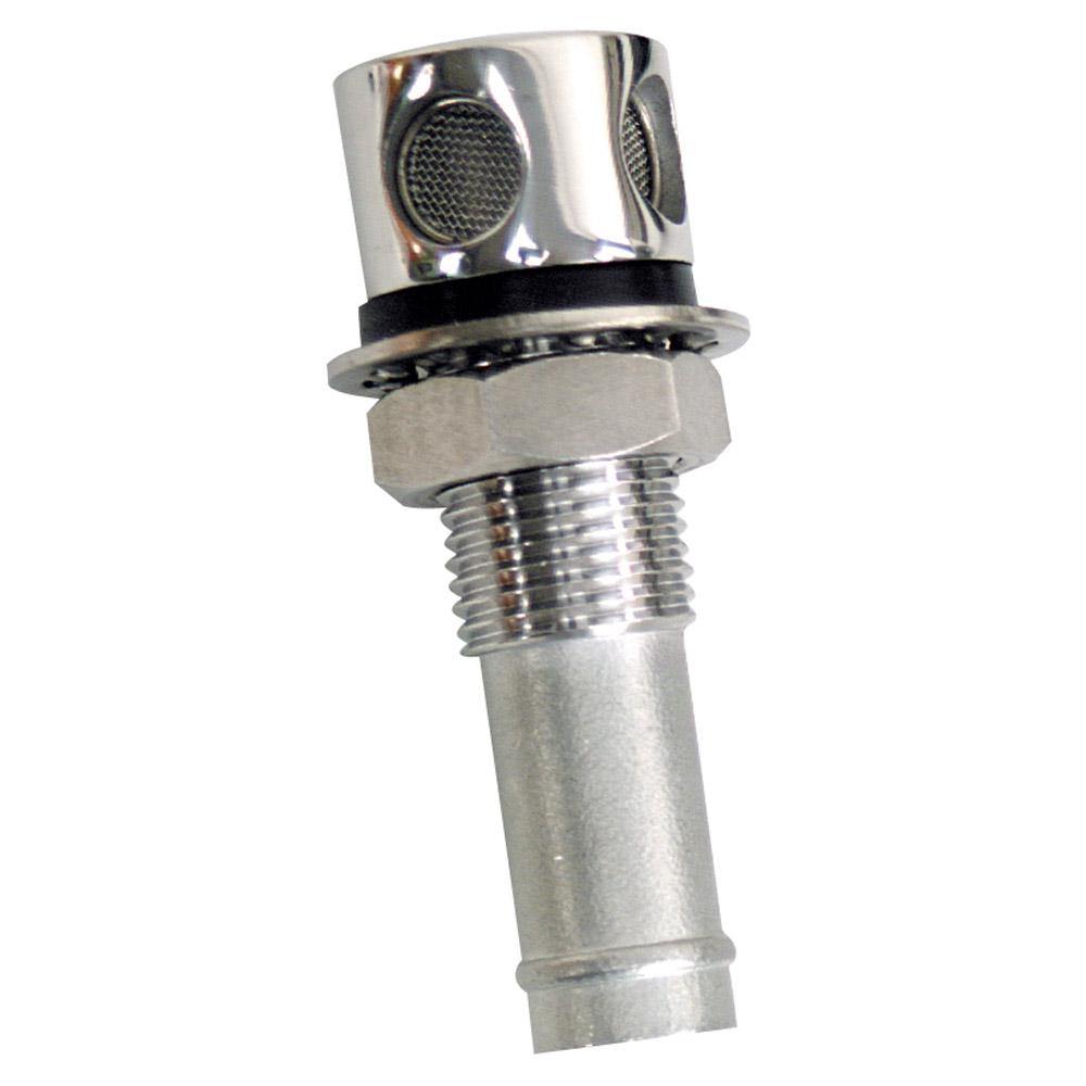Whitecap Fuel Vent - Round Head, Straight, 9/16" Chrome Brass [S-7032C] - Bulluna.com