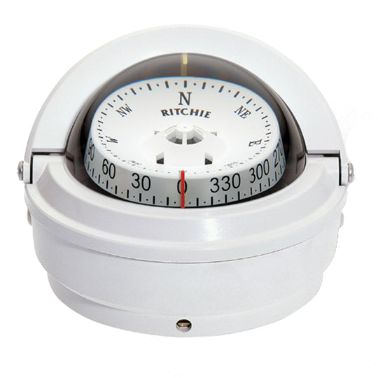 Ritchie S-87W Voyager Compass - Surface Mount - White [S-87W] - Bulluna.com