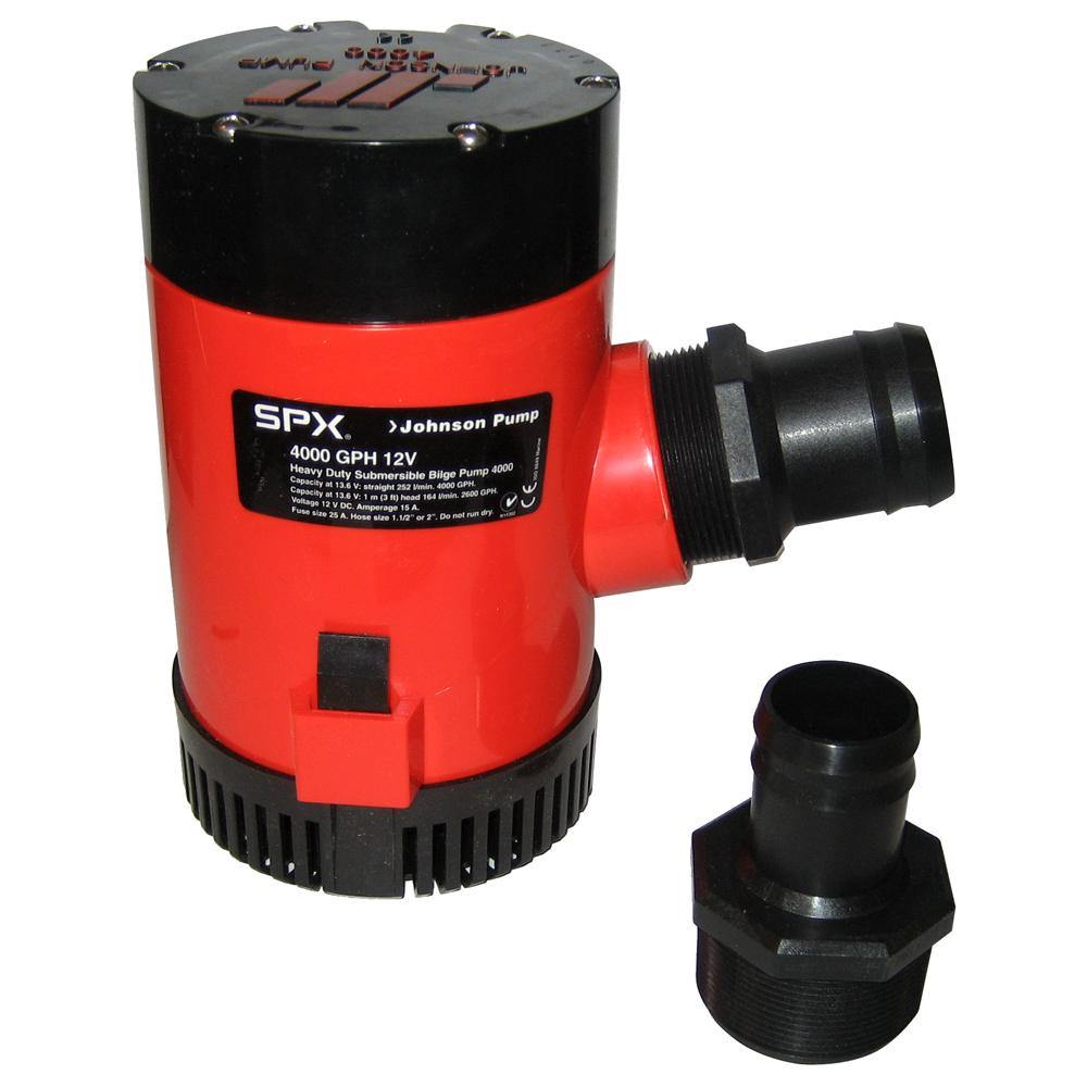 Johnson Pump 4000 GPH Bilge Pump 1-1/2" Discharge Port 12V [40004] - Bulluna.com