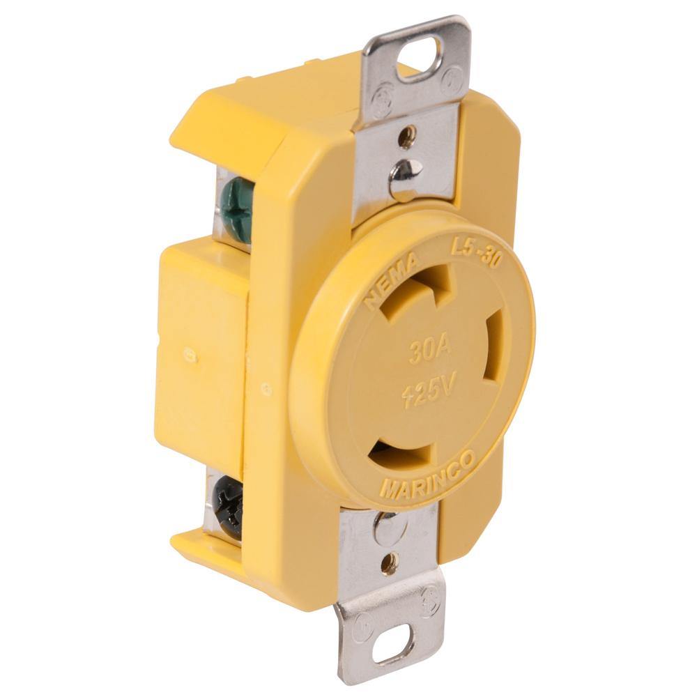 Marinco 305CRR 30A Receptacle - Yellow - 125V [305CRR] - Bulluna.com