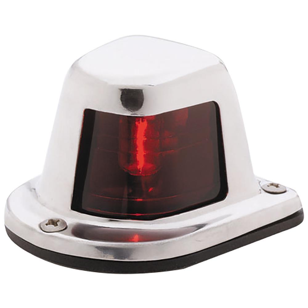 Attwood 1-Mile Deck Mount, Red Sidelight - 12V - Stainless Steel Housing [66319R7] - Bulluna.com