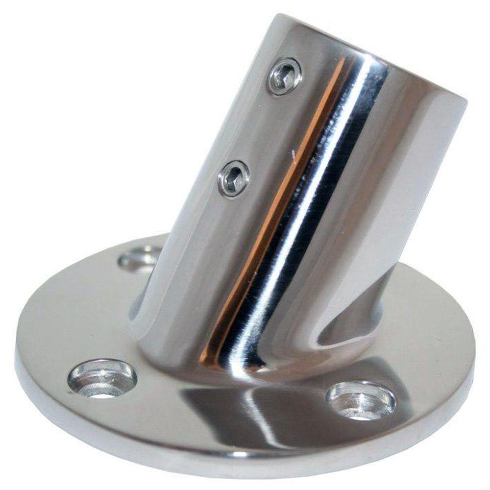 Whitecap " O.D. 60 Degree Round Base SS Rail Fitting [6040C] - Bulluna.com