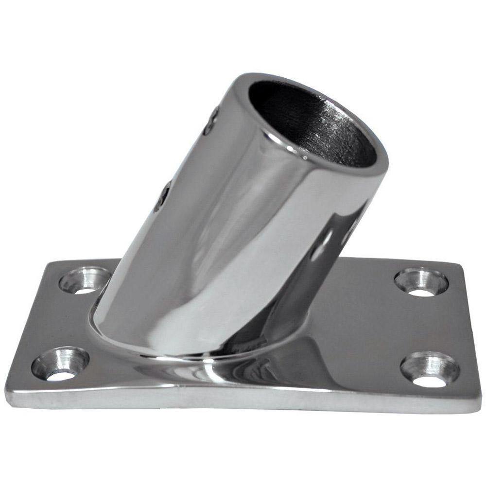 Whitecap " O.D. 60 Degree Rectangle Base SS Rail Fitting [6042C] - Bulluna.com