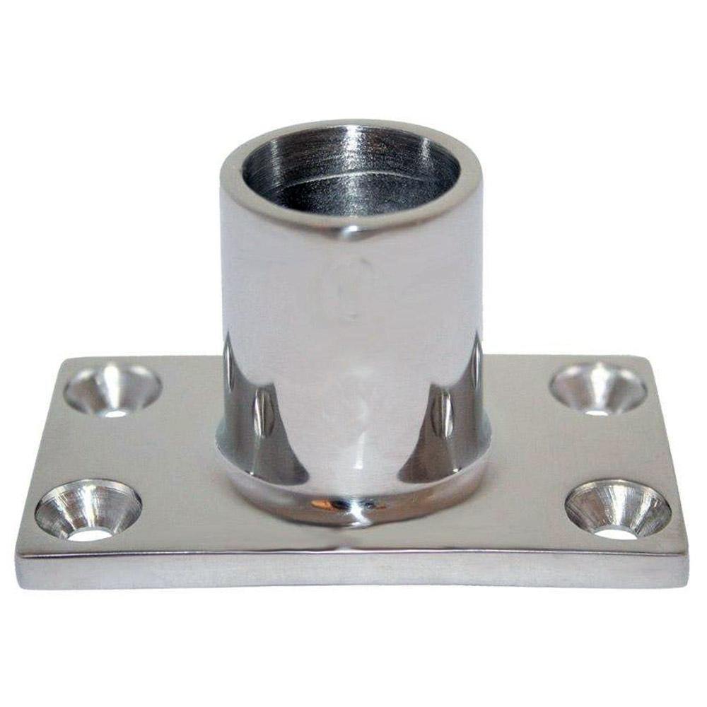 Whitecap " O.D. 90 Degree Rectangle Base SS Rail Fitting [6041C] - Bulluna.com