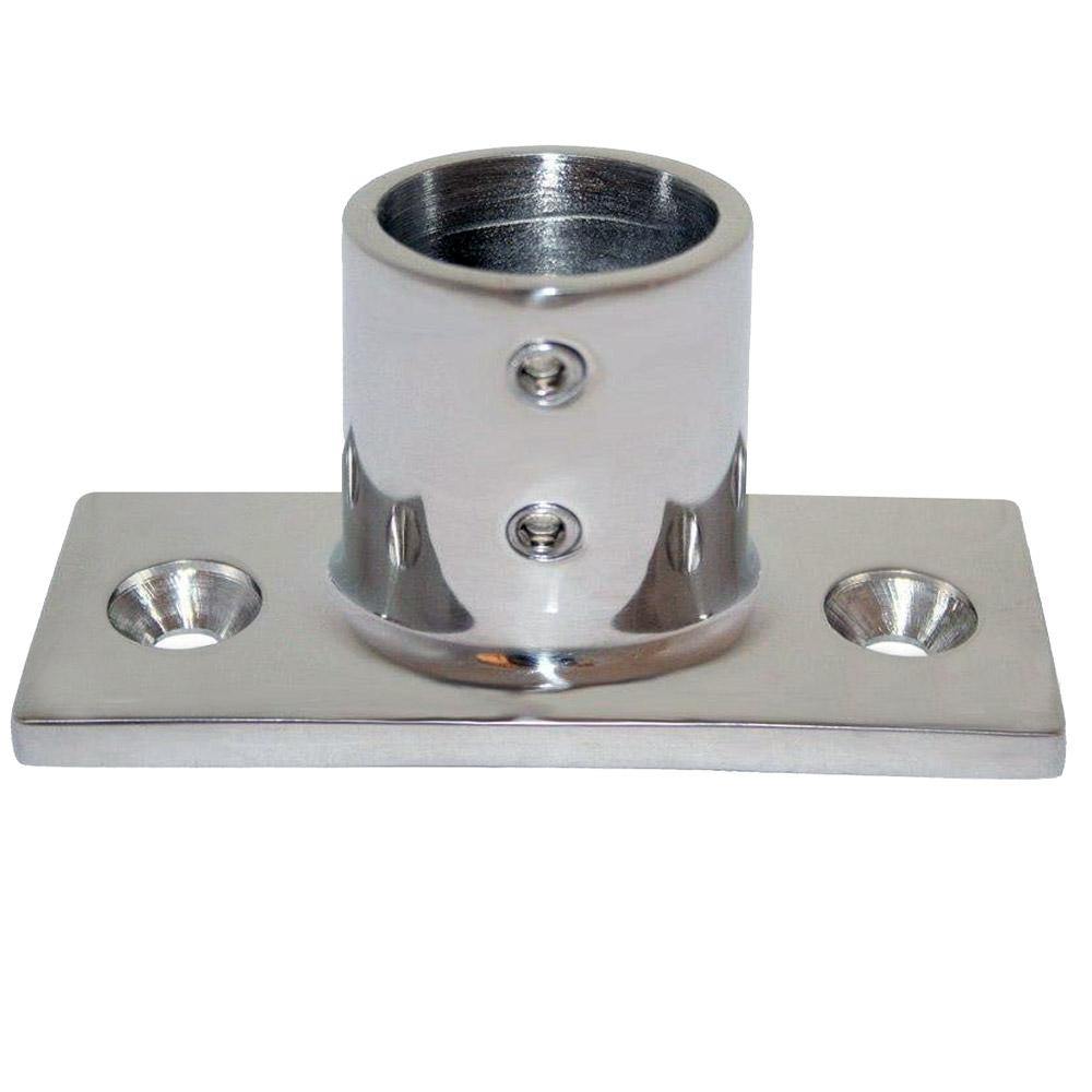 Whitecap 1" O.D. 90 Degree 2-Hole Rectangle Base SS Rail Fitting [6195] - Bulluna.com