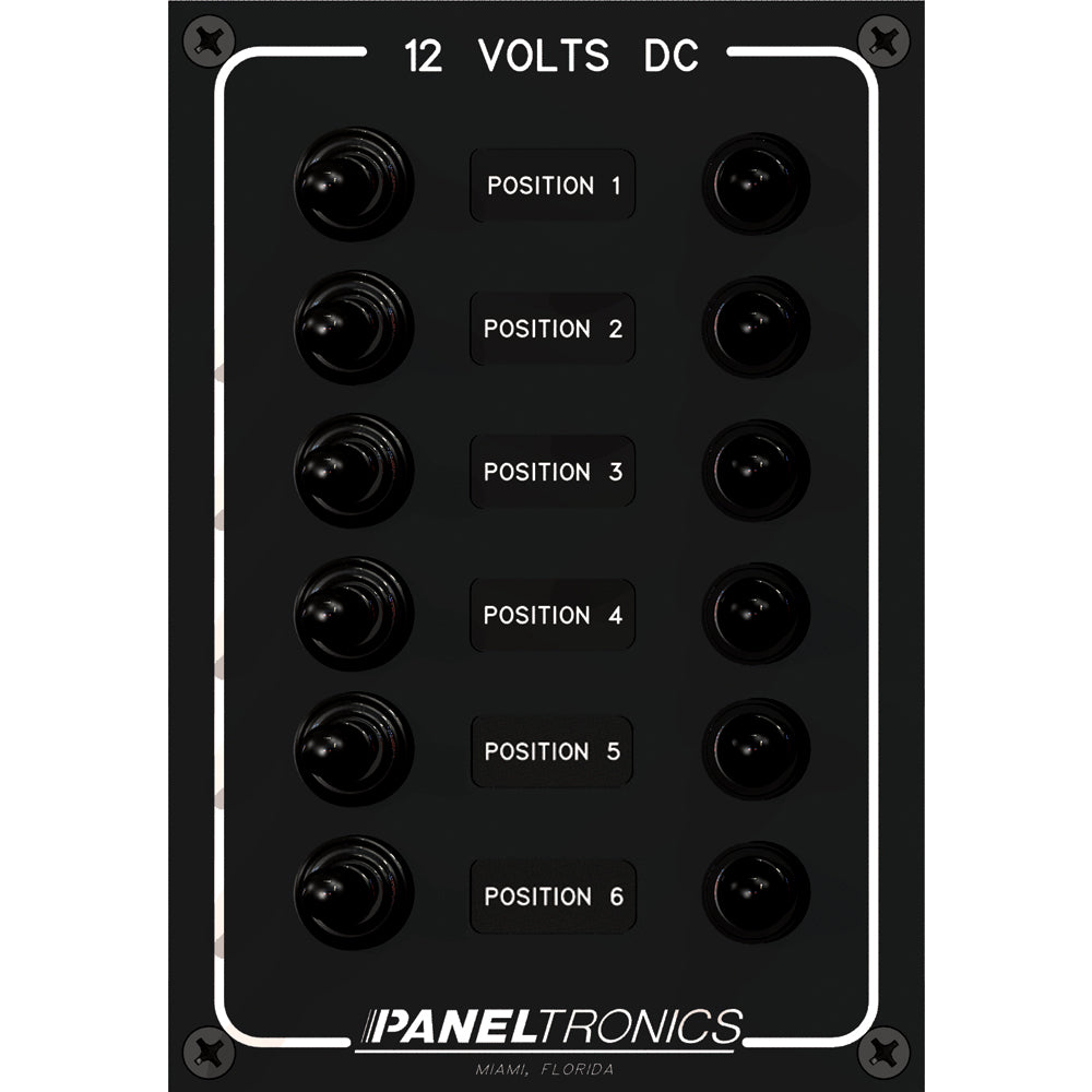 Paneltronics Waterproof Panel - DC 6-Position Toggle Switch & Circuit Breaker [9960016B] - Bulluna.com