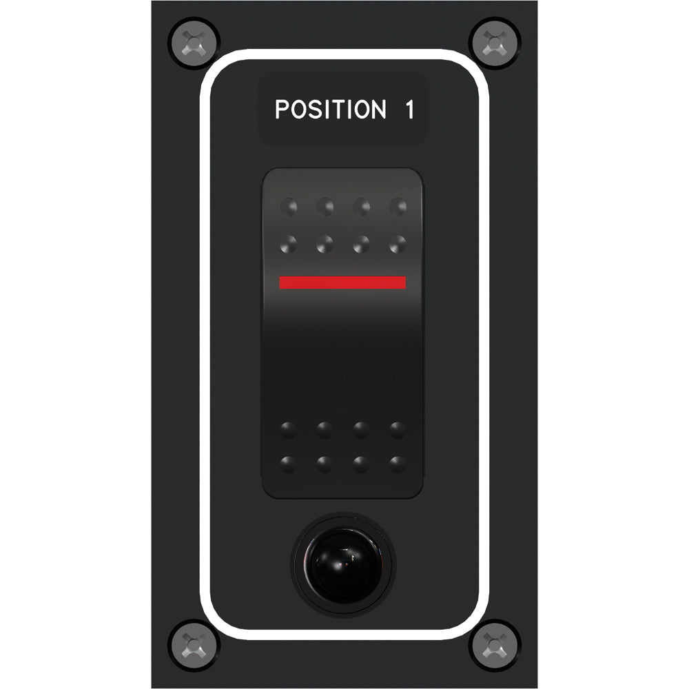 Paneltronics Waterproof Panel - DC 1-Position Illuminated Rocker Switch & Circuit Breaker [9960021B] - Bulluna.com