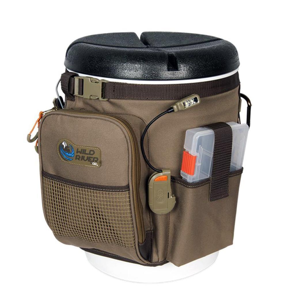 Wild River RIGGER 5 Gallon Bucket Organizer w/Lights, Plier Holder & Lanyard, 2 PT3500 Trays & Bucket w/Seat [WT3507] - Bulluna.com