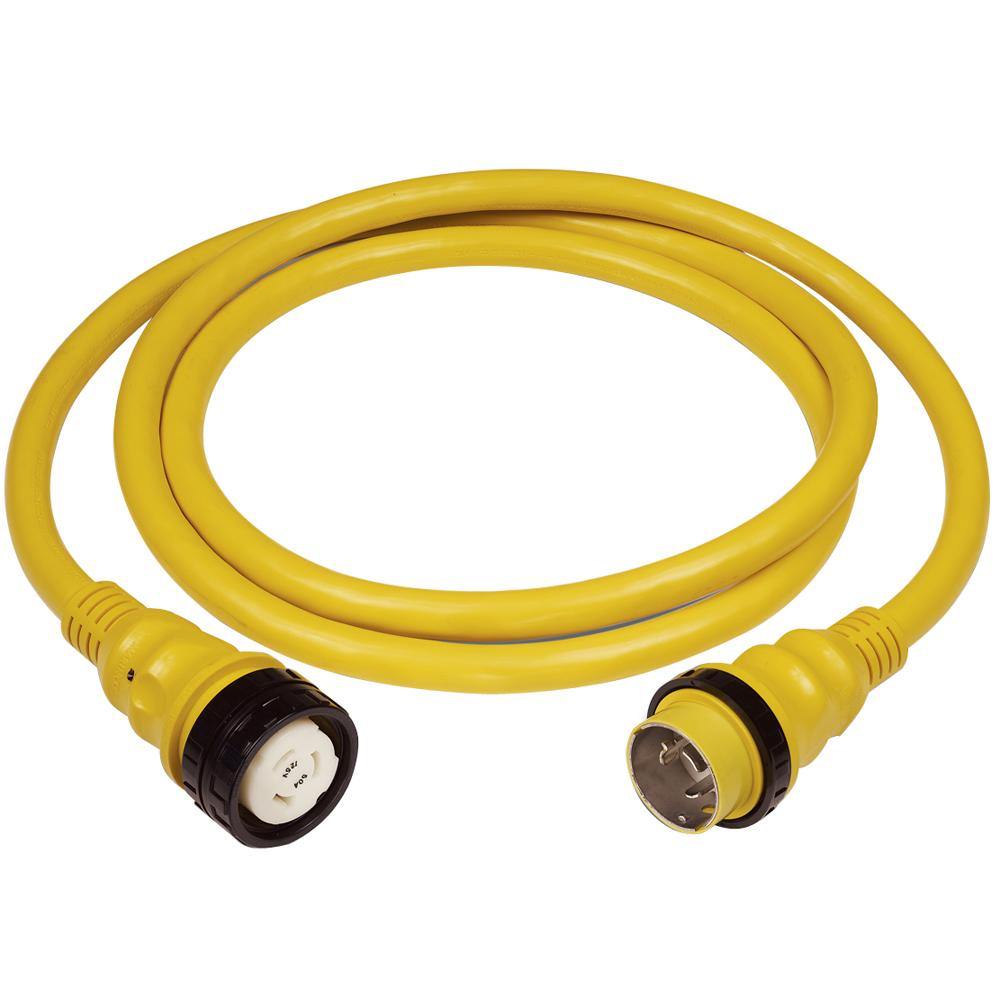 Marinco 50Amp 125/250V Shore Power Cable - 50' - Yellow [6152SPP] - Bulluna.com