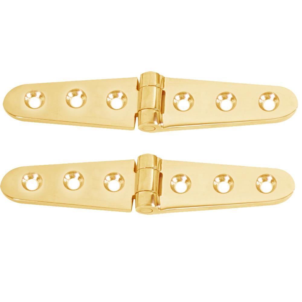 Whitecap Strap Hinge - Polished Brass - 6" x 1-1/8" - Pair [S-605BC] - Bulluna.com