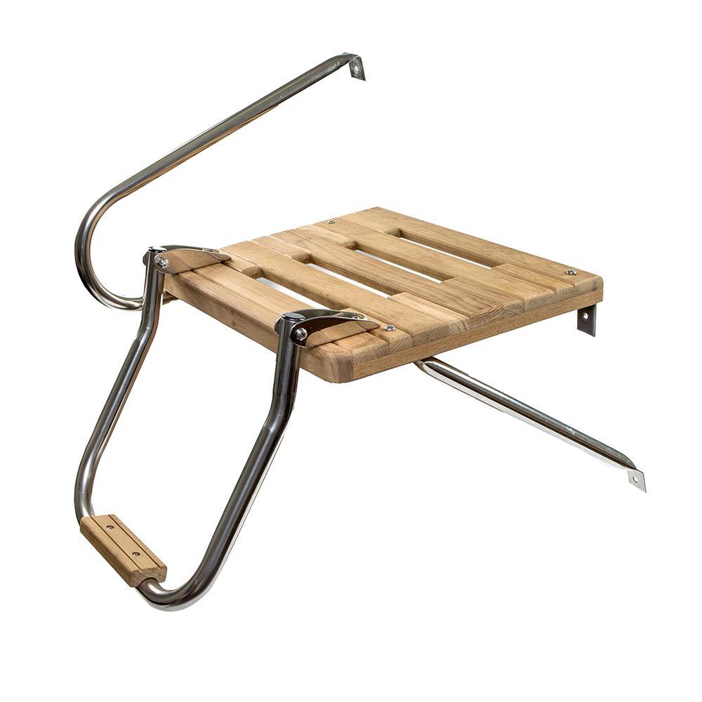 Whitecap Teak Swim Platform w/Ladder f/Outboard Motors [60902] - Bulluna.com