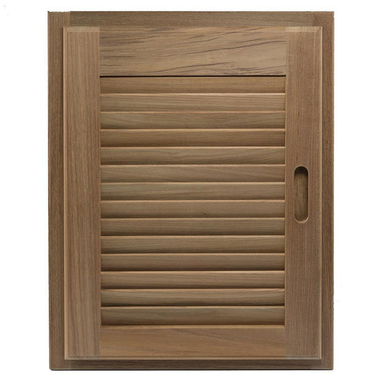 Whitecap Teak Louvered Door & Frame - Right Hand - 15" x 20" [60724] - Bulluna.com