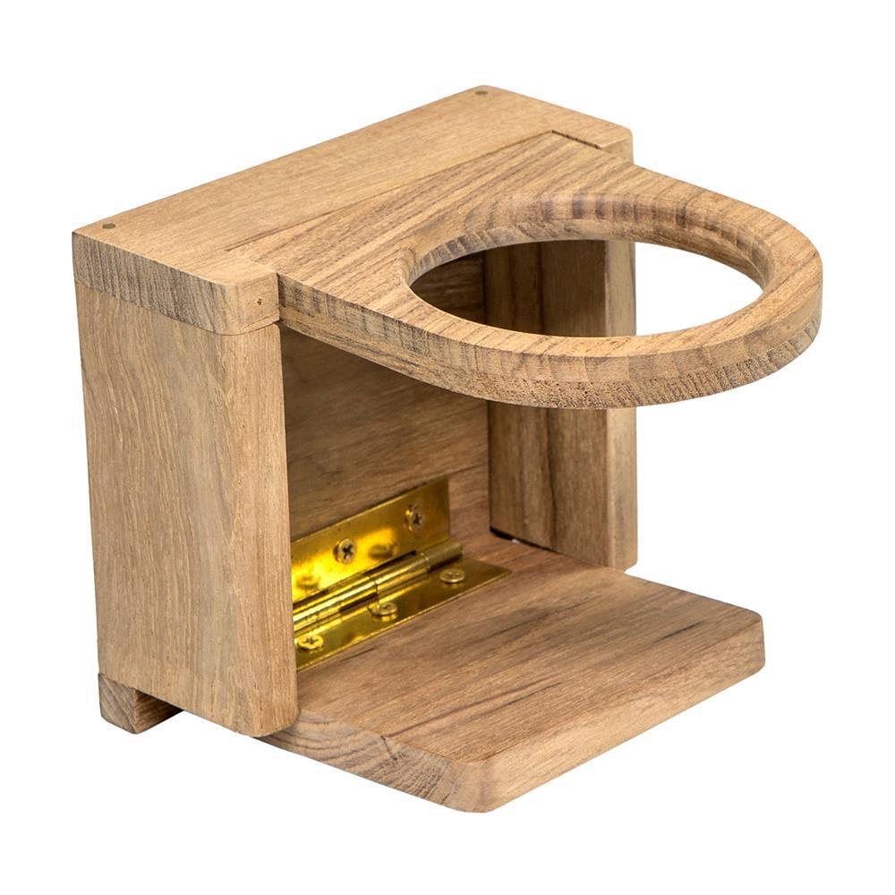 Whitecap Teak Folding Drink Holder [62601] - Bulluna.com