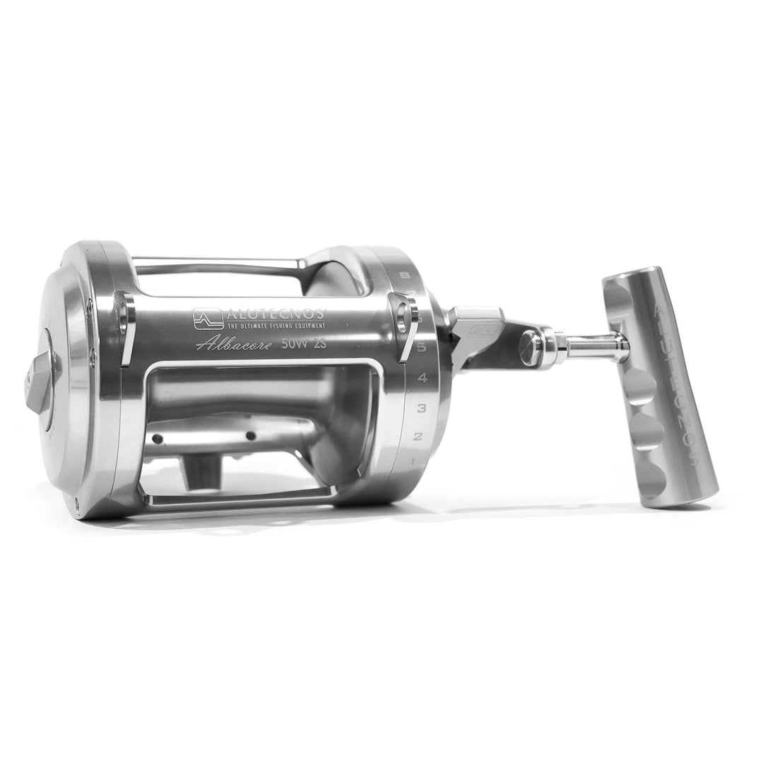 Alutecnos Albacore 50 Wide Two Speed Reel - Silver - Bulluna.com