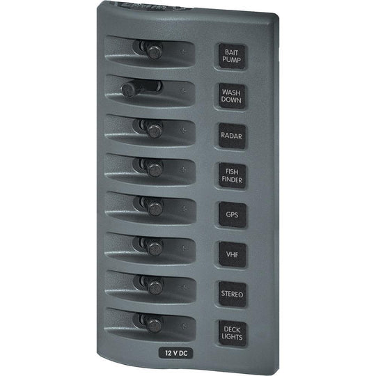 Blue Sea 4309 WeatherDeck 12V DC Waterproof Switch Panel - 8 Position [4309] - Bulluna.com