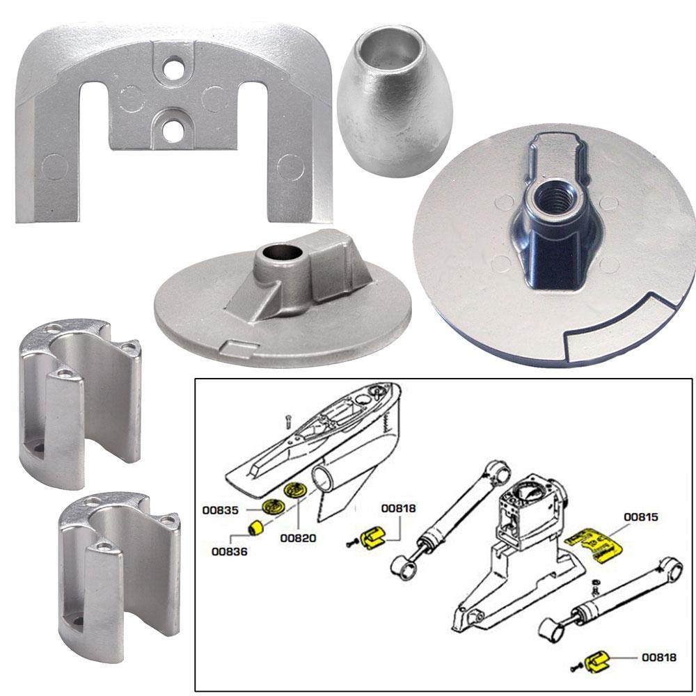 Tecnoseal Anode Kit w/Hardware - Mercury Bravo 3 2004-Present - Zinc [20805] - Bulluna.com