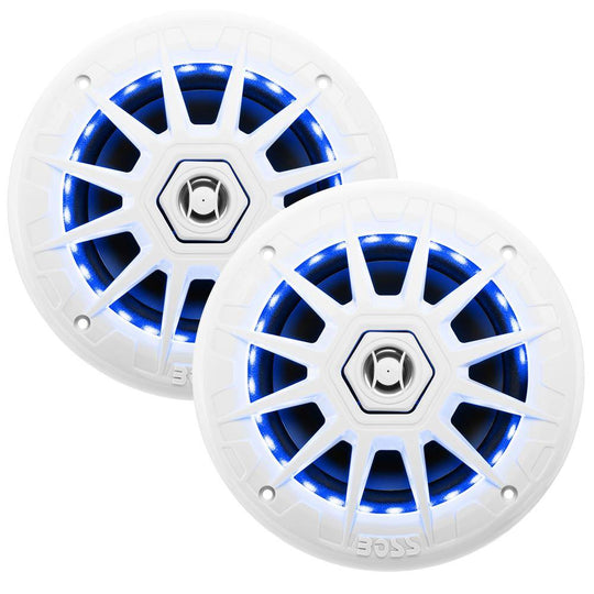 Boss Audio MRGB65 Coaxial Marine 6.5" Speakers w/RGB LED Lights [MRGB65] - Bulluna.com