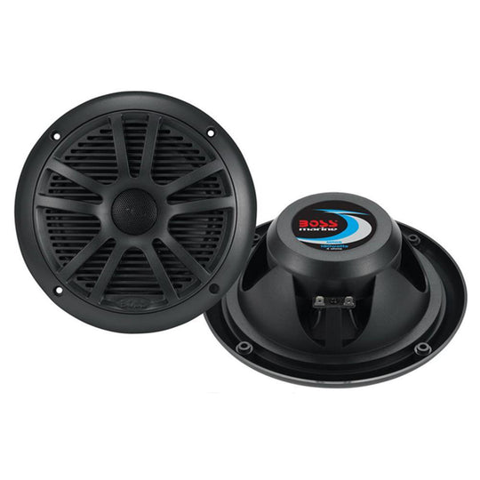 Boss Audio MR6B 6.5" Dual Cone Marine Coaxial Speaker (Pair) - 180W - Black [MR6B] - Bulluna.com