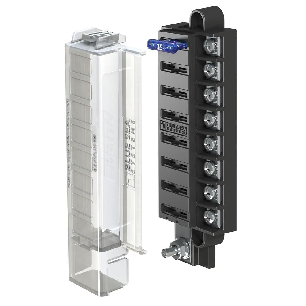 Blue Sea 5046 ST Blade Compact Fuse Blocks - 8 Circuits w/Cover [5046] - Bulluna.com