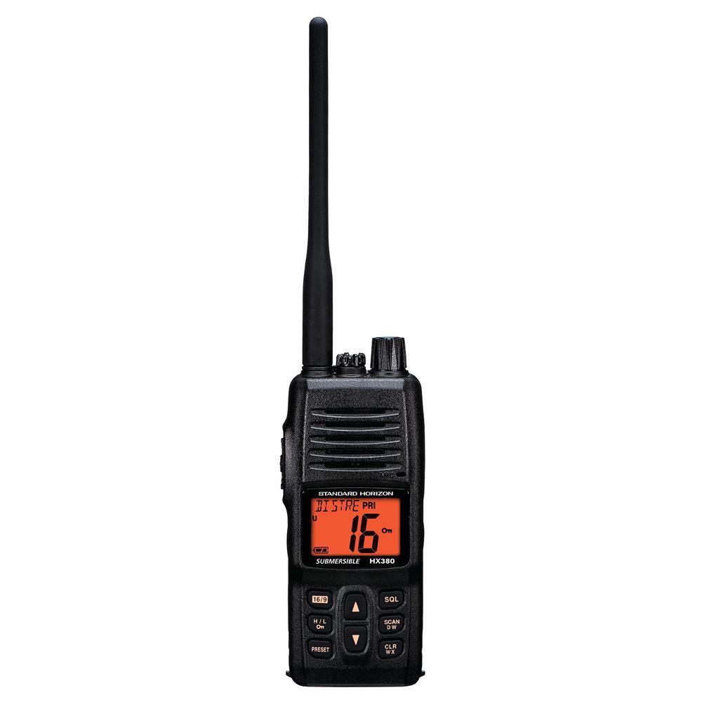 Standard Horizon HX380 5W Commercial Grade Submersible IPX-7 Handheld VHF Radio w/LMR Channels [HX380] - Bulluna.com