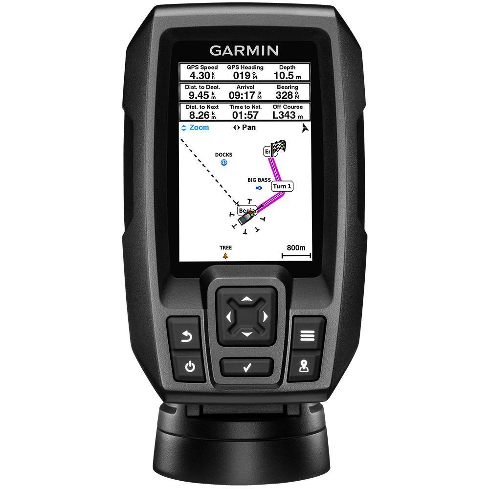 Garmin STRIKER 4 Fishfinder Worldwide Version w/77/200kHz - 4-Pin Transducer w/Transom & Trolling Motor Mounts [010-01550-01] - Bulluna.com