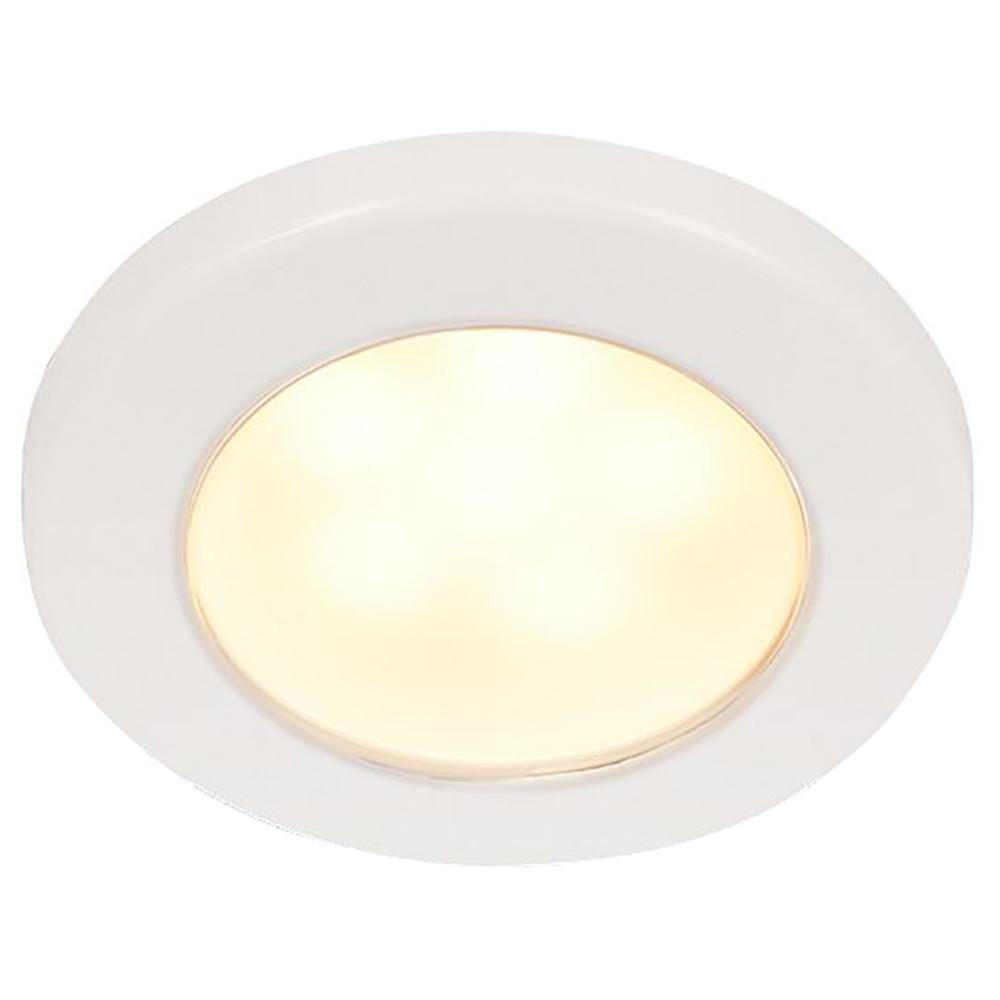 Hella Marine EuroLED 75 3" Round Screw Mount Down Light - Warm White LED - White Plastic Rim - 12V [958109011] - Bulluna.com