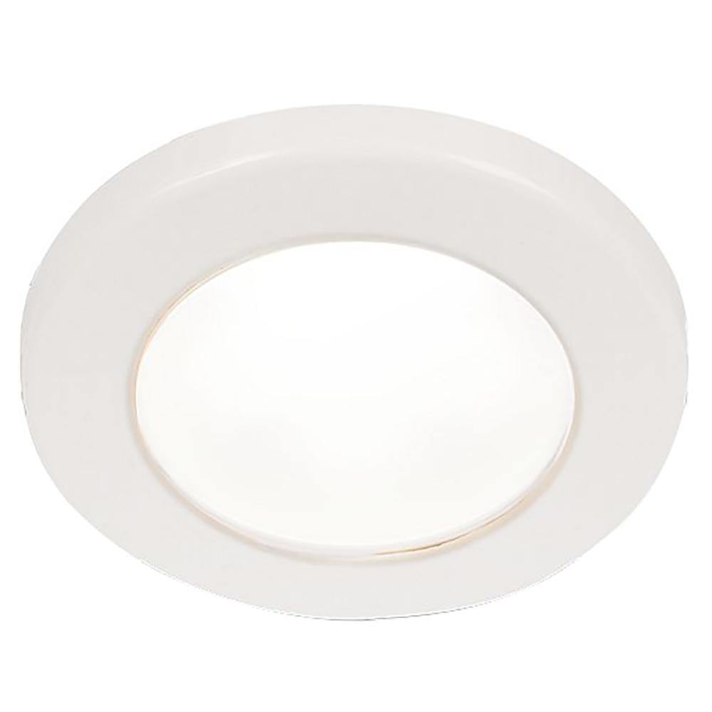 Hella Marine EuroLED 75 3" Round Screw Mount Down Light - White LED - White Plastic Rim - 12V [958110011] - Bulluna.com