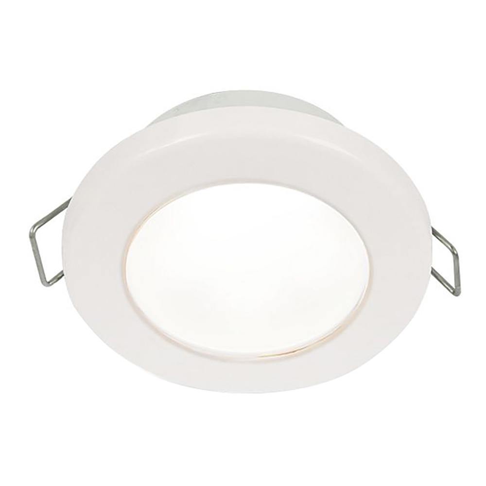 Hella Marine EuroLED 75 3" Round Spring Mount Down Light - White LED - White Plastic Rim - 12V [958110511] - Bulluna.com