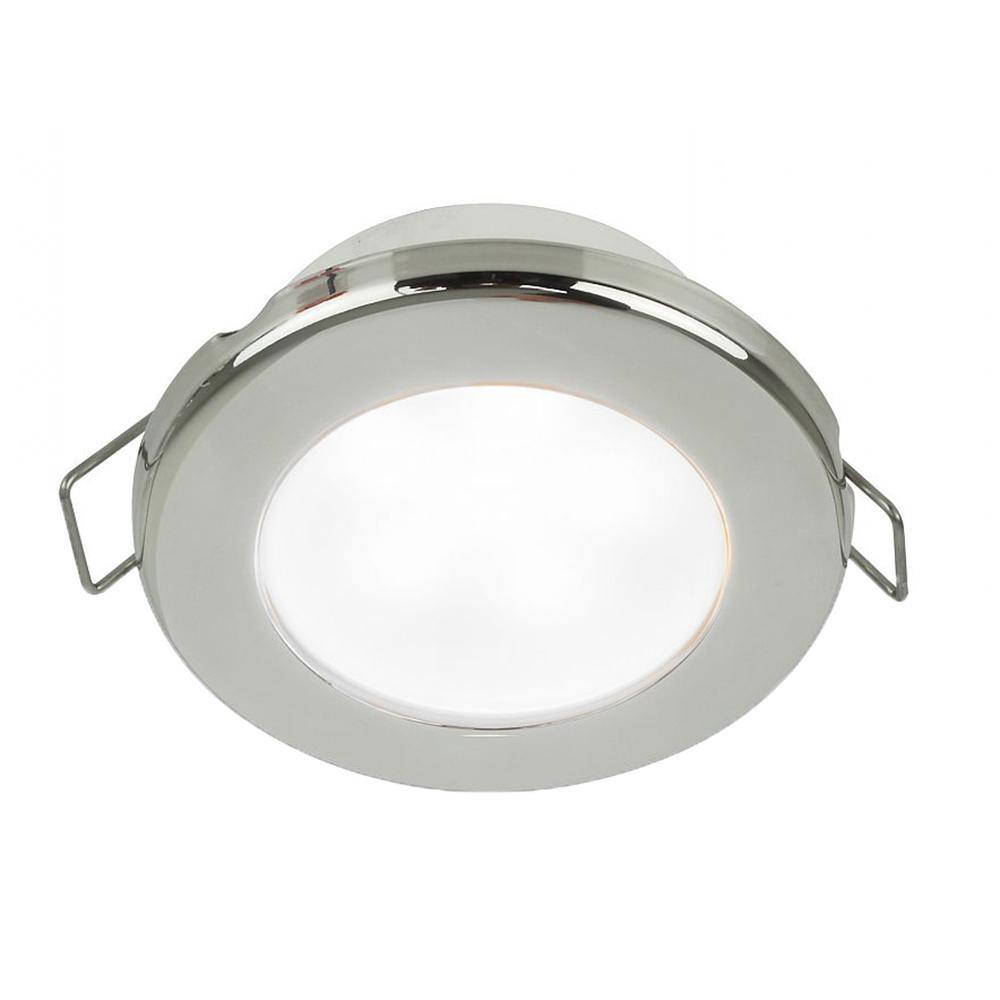 Hella Marine EuroLED 75 3" Round Spring Mount Down Light - White LED - Stainless Steel Rim - 12V [958110521] - Bulluna.com