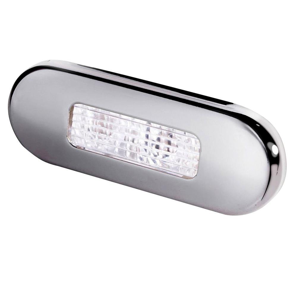 Hella Marine Surface Mount Oblong LED Courtesy Lamp - White LED - Stainless Steel Bezel [980869301] - Bulluna.com